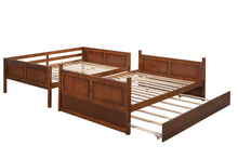 Load image into Gallery viewer, Full Over Full Bunk Bed with Twin Size Trundle, Walnut (old sku: LP000250AAL)
