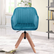 Load image into Gallery viewer, Tufted And Upholstered Velvet Dining Arm Chair - Teal Blue
