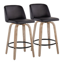 Load image into Gallery viewer, Toriano - Contemporary Fixed-Height Counter Stool &amp; Swivel With Round Footrest (Set of 2)
