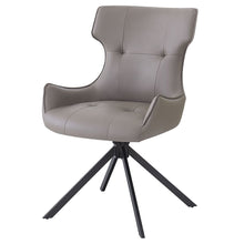 Load image into Gallery viewer, Damita - Camel Synthetic Leather Side Chair With Swivel (Set of 2) - Gray &amp; Black Finsh
