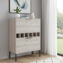 Load image into Gallery viewer, Wood Bar Cabinet With Two Doors - Light Gray / Black
