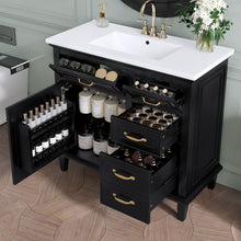 Load image into Gallery viewer, Modern Bathroom Vanity With Sink Top, Flip Drawers, Adjustable Shelf
