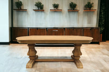 Load image into Gallery viewer, 84" Solid Wood Trestle Base Dining Table - Natural
