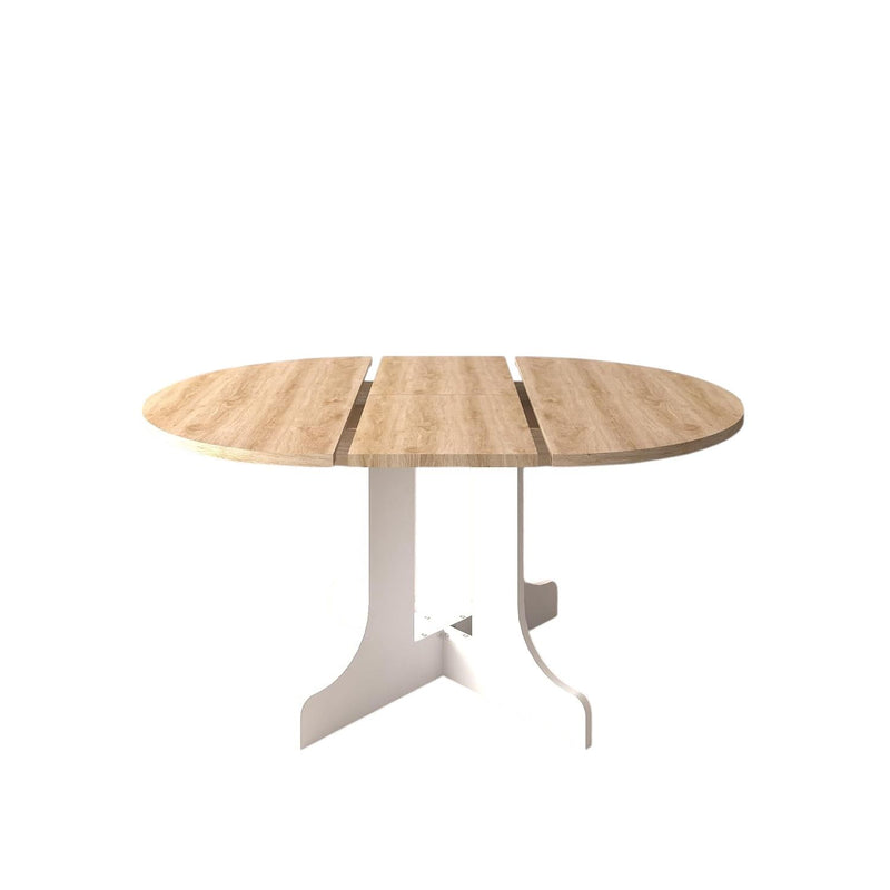 Oval Cross Legs Coffee Table - Brown / White