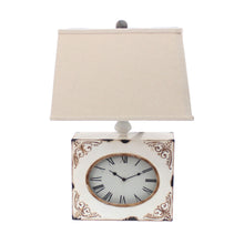 Load image into Gallery viewer, Vintage Metal Clock Base Table Lamp - White
