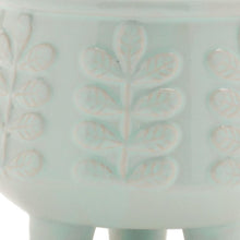 Load image into Gallery viewer, Leaf Round Pot Planters (Set of 4) - Teal Blue

