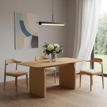 Load image into Gallery viewer, 66" Solid Wood Double Pedestal Base Dining Table - Natural
