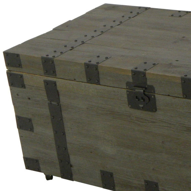 22" Reclaimed Wood Distressed Trunk Coffee Table - Brown