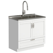 Load image into Gallery viewer, Reed - Deluxe Laundry Cabinet With Pull-Out Faucet And Stainless Steel Sink

