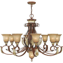 Load image into Gallery viewer, Nine Light Metal Dimmable Chandelier With Shades - Bronze
