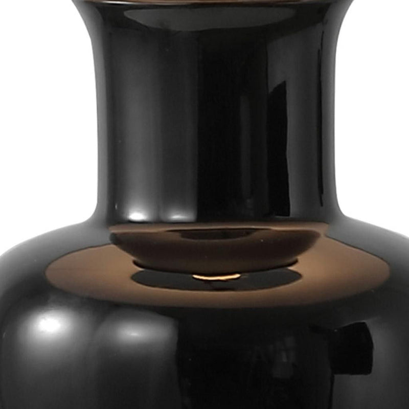 29" Urn Table Lamp With Drum Shade - Black / Gold