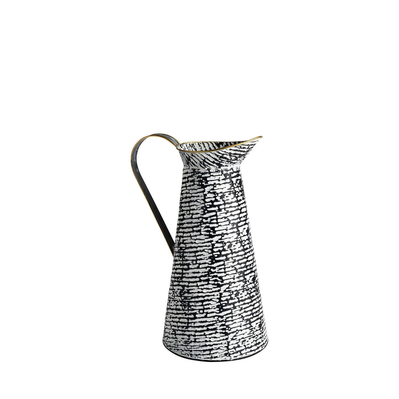 Abstract Cylinder Jug Vase - Black / White