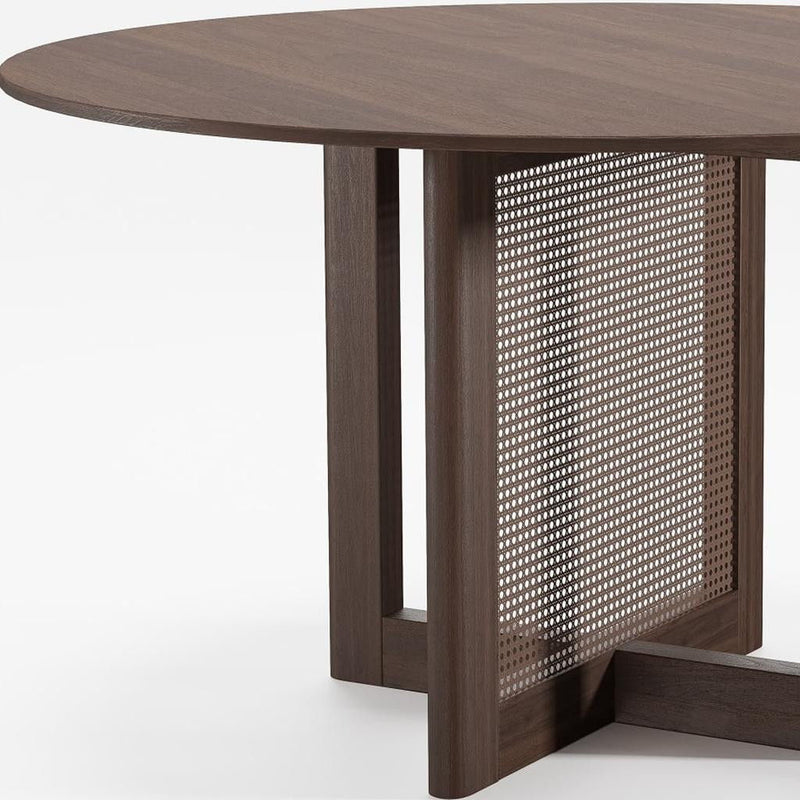 Wood Rounded Bar Table (712257) - Walnut