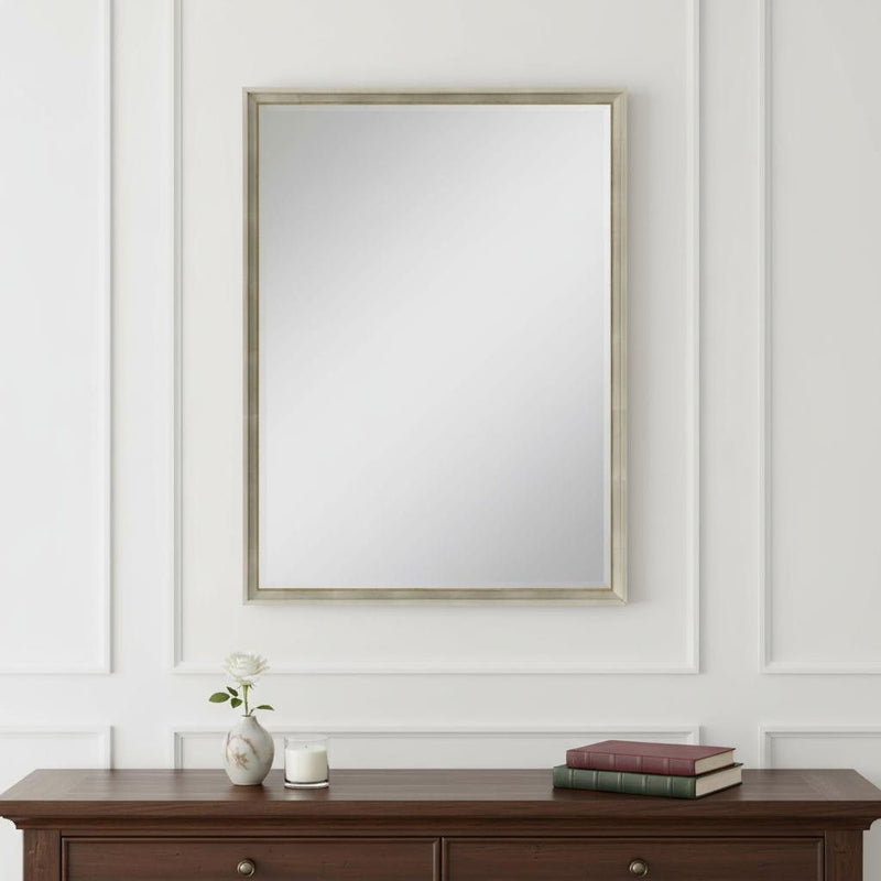38'' Wood Accent Mirror - Silver