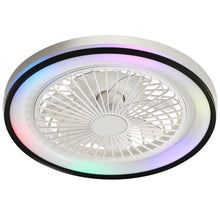 Load image into Gallery viewer, RGB Dimmable LED Bladeless Ceiling Fan With Remote Control, Flush Mount - White
