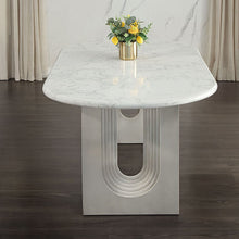 Load image into Gallery viewer, Zayn - Dining Table - White Natrual Marble Top &amp; White
