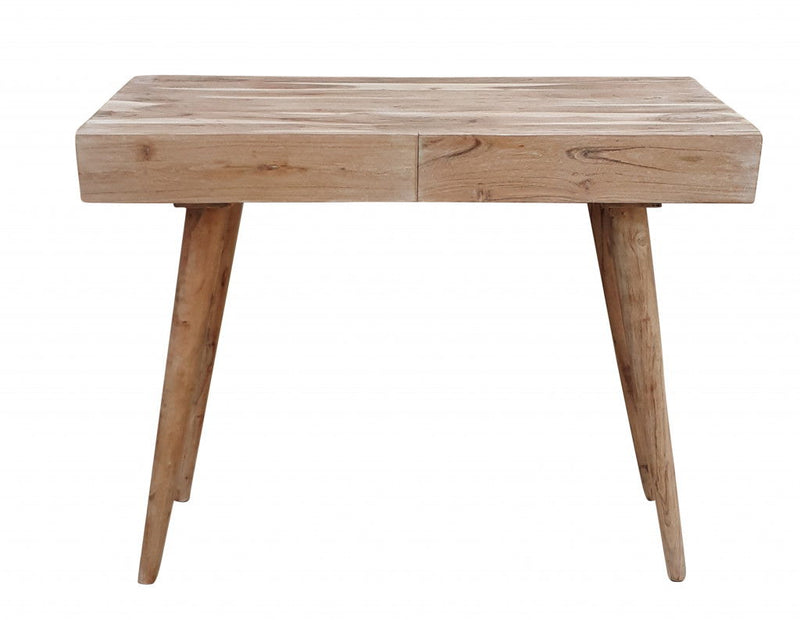 Acacia Solid Wood Writing Desk With Three Drawers - Brown