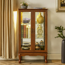 Load image into Gallery viewer, Curio Cabinet Lighted Curio Diapaly Cabinet With Adjustable Shelves And Mirrored Back Panel, Tempered Glass Doors (3 Tier), (E26 Light Bulb Not Included)
