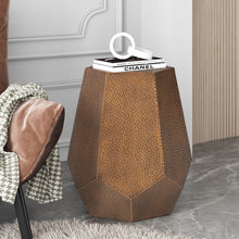 Load image into Gallery viewer, Modern Hammered Iron Geometric End Table
