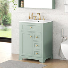 Load image into Gallery viewer, Modern Bathroom Vanity With Sink, 3 Drawers &amp; Cabinet With 2 Tier Door Storage
