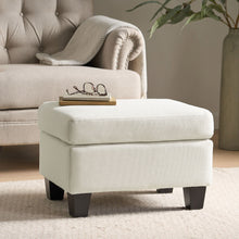 Load image into Gallery viewer, Springfield - Ottoman Contemporary Design Fabric Birch Wood Legs - Beige
