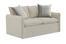 Load image into Gallery viewer, Upendo - Pattern Linen Loveseat With 2 Toss Pillows - Beige
