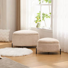 Load image into Gallery viewer, Upholstered Storage Ottoman Set With Reversible Lid
