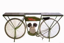 Load image into Gallery viewer, 71" Solid Wood And Metal Bike Kitchen Cart - Green
