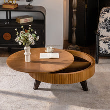 Load image into Gallery viewer, Round Retro Coffee With Solid Wood Legs
