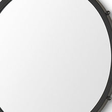 Load image into Gallery viewer, 25" Metal Beaded Round Framed Accent Mirror - Black
