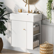 Load image into Gallery viewer, Modern Floating Bathroom Vanity With Ceramic Basin Perfect For Small Bathrooms
