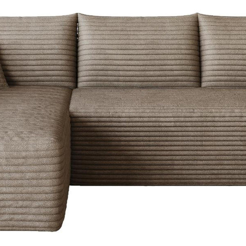 Corduroy Modular L Shaped Sofa And Chaise Sectional (762665) - Camel