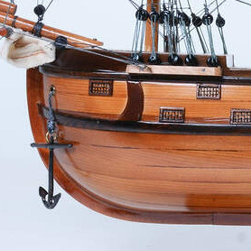Hand Painted Model Boat (624648) - Dark Brown / Beige