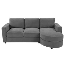 Load image into Gallery viewer, Modern L-Shaped Sectional Sofa With Curved Chaise, USB Ports, And Side Storage Pockets

