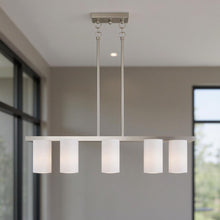 Load image into Gallery viewer, Dimmable Five Light Chandelier With Shades - Nickel
