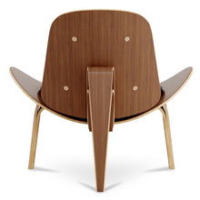 Load image into Gallery viewer, Faux Leather Lounge Chair - Black And Wood Brown
