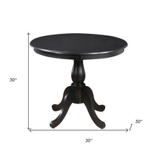 Load image into Gallery viewer, 36" Rounded Solid Manufactured Wood And Solid Wood Pedestal Base Dining Table - Black
