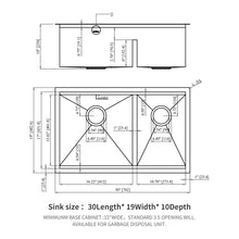 Load image into Gallery viewer, Stainless Steel Undermount Kitchen Sink With Double Bowl
