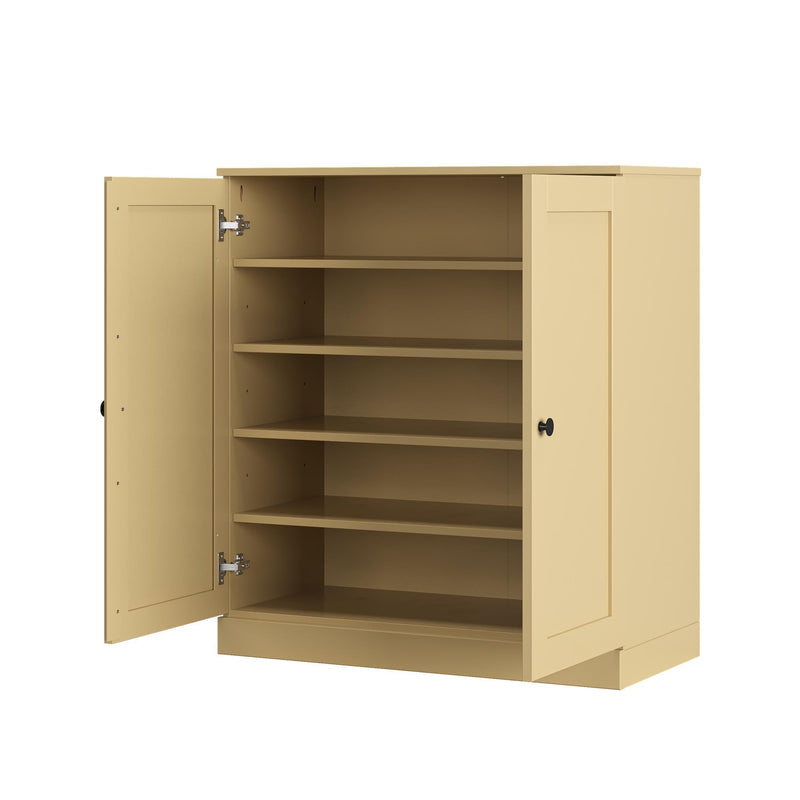 Twenty Pair Solid Woodshoe Storage Cabinet (752349) - Yellow