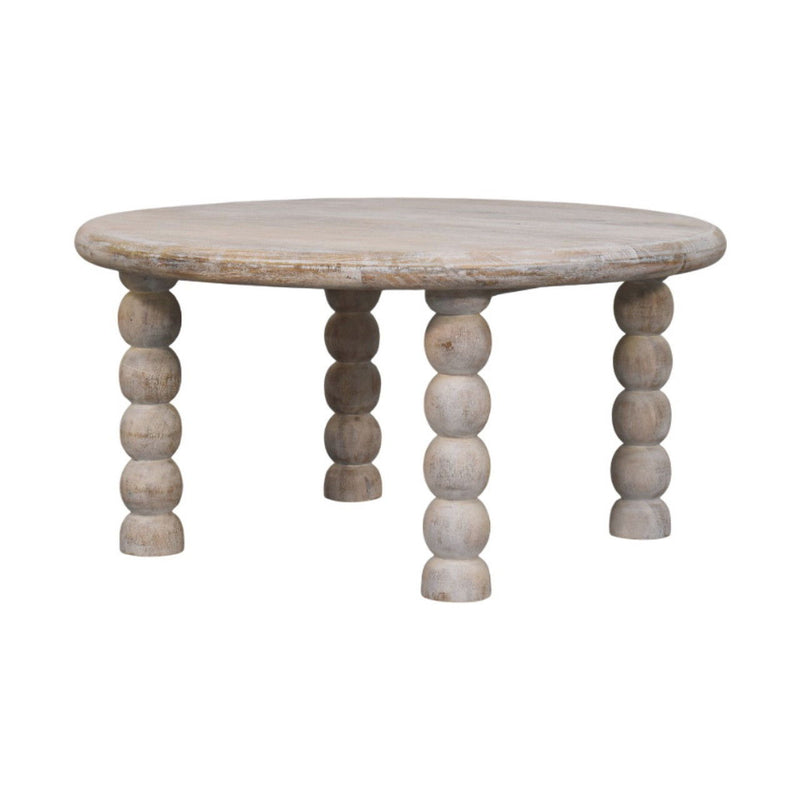 Solid Wood Round Coffee Table - Brown
