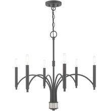Load image into Gallery viewer, Six Light Metal Dimmable Chandelier With Shades - Gray
