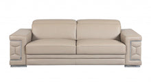 Load image into Gallery viewer, Italian Leather Sofa &amp; Silver Legs - Beige

