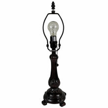 Load image into Gallery viewer, Metal Candlestick Table Lamp With Orange Dome Shade - Dark Brown
