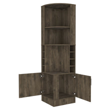 Load image into Gallery viewer, Corner Bar Cabinet With Two Doors - Dark Brown
