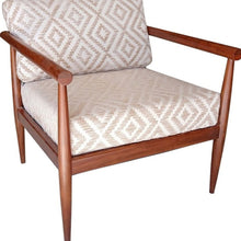 Load image into Gallery viewer, Fabric Geometric Arm Chair - Beige And Brown
