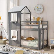 Load image into Gallery viewer, Bunk Bed Wood Bed &amp; Roof, Window, Guardrail, Ladder
