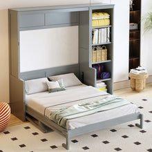 Load image into Gallery viewer, Sturdy Murphy Bed With Desk And Bookshelf
