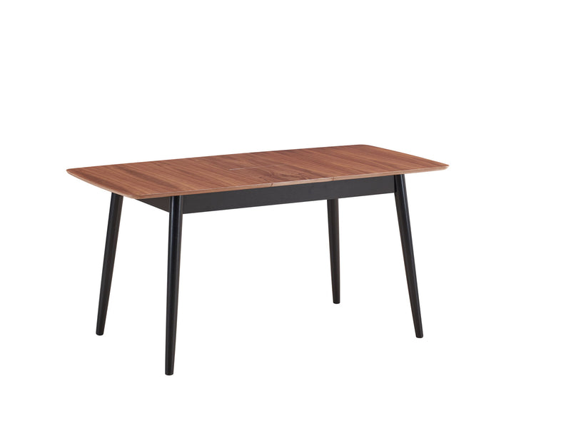 Wood Butterfly Leaf Extendable Dining Table - Natural / Black