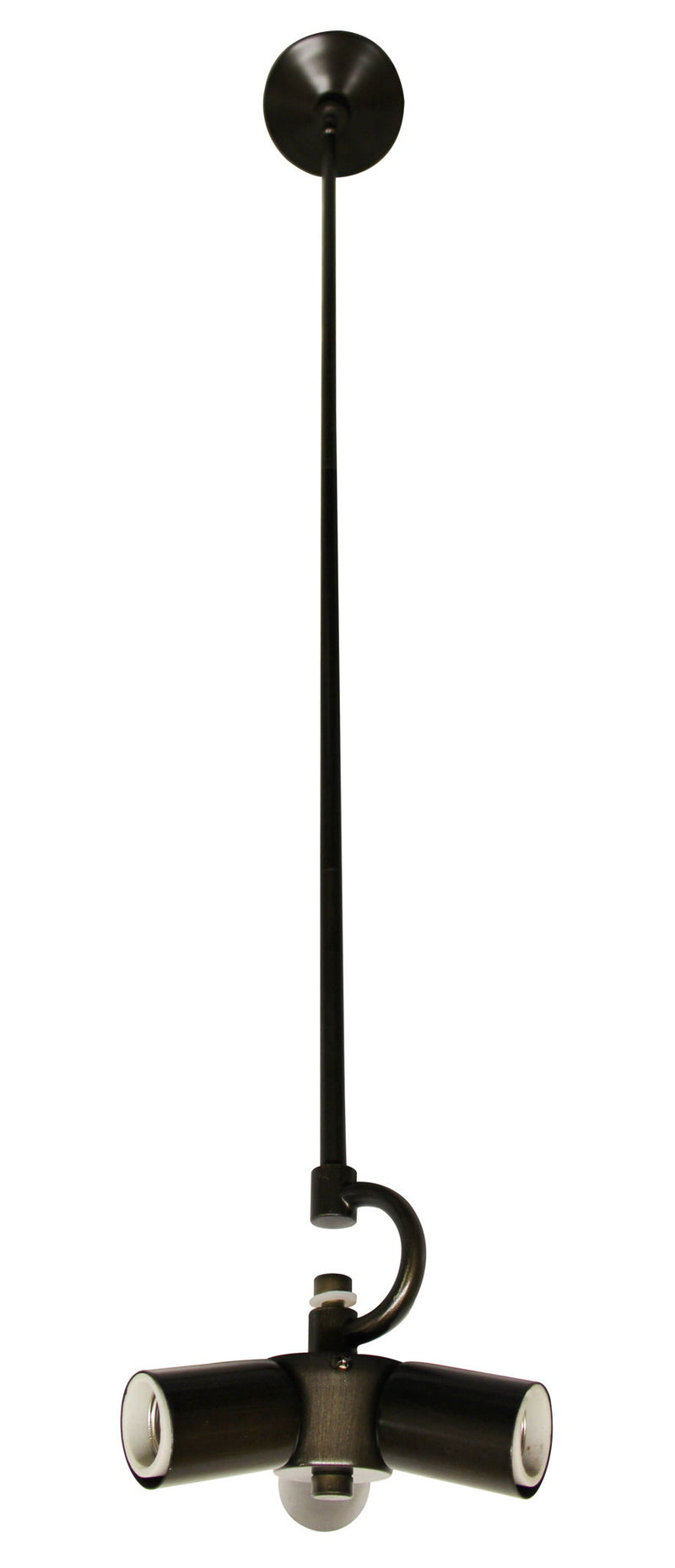 Bulb Three Light Metal Chandelier - Bronze