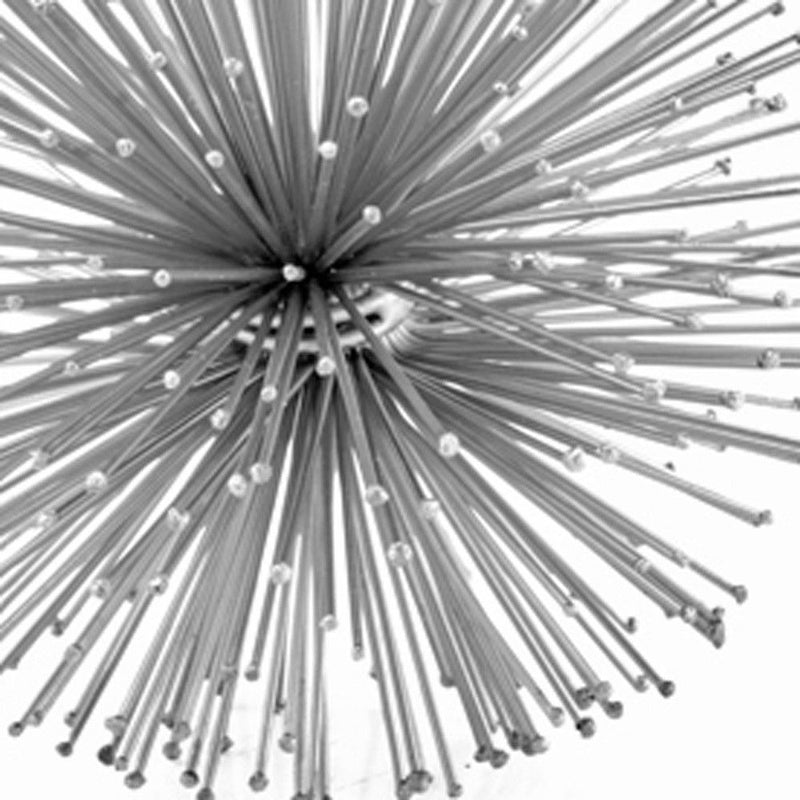 Decorative Urchin Spiky Sphere Tabletop Sculpture - Silver